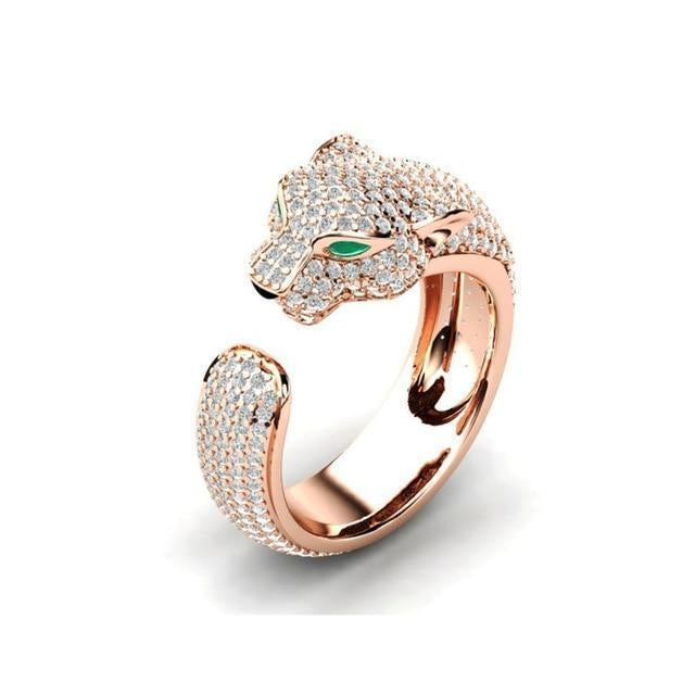Fierce - Adjustable Jaguar Ring in Silver and 18K Rose Gold Omelia&Oliver Jewels
