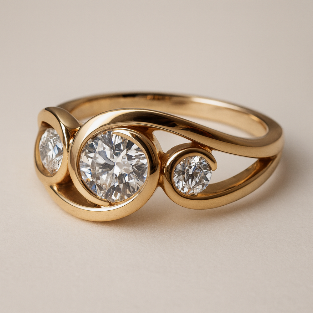 Exclusive Golden Spiral Ring Omelia&Oliver Jewels