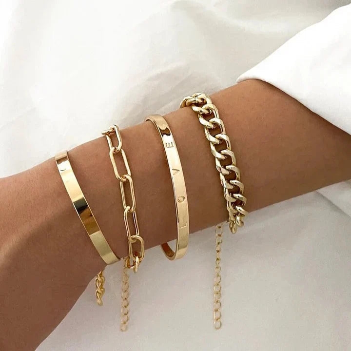 Stylish Gold Bracelet Set Omelia&Oliver Jewels
