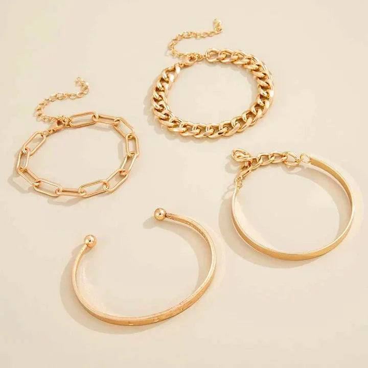 Stylish Gold Bracelet Set Omelia&Oliver Jewels