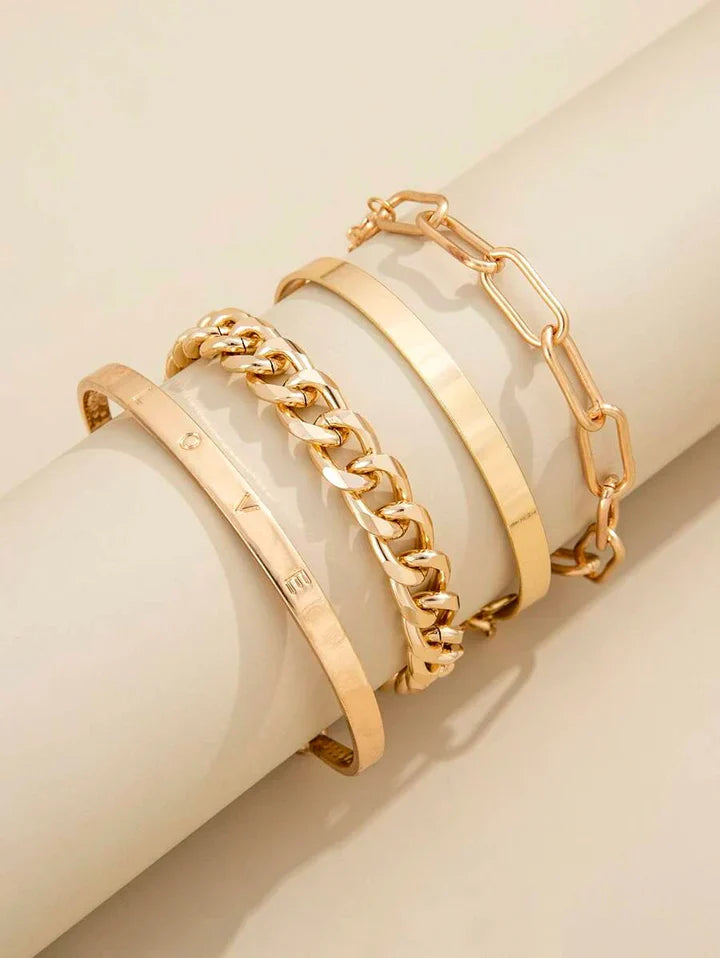 Stylish Gold Bracelet Set Omelia&Oliver Jewels