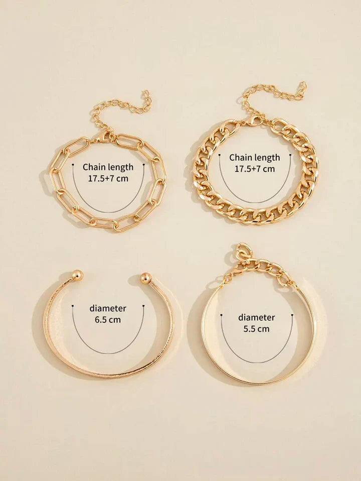 Stylish Gold Bracelet Set Omelia&Oliver Jewels