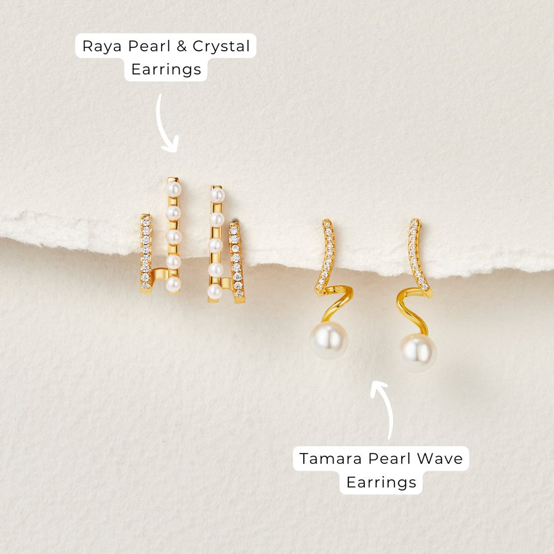 Tam Pearl Wave Earrings