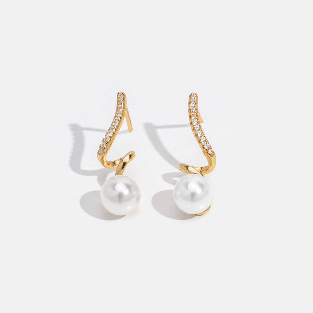 Tam Pearl Wave Earrings