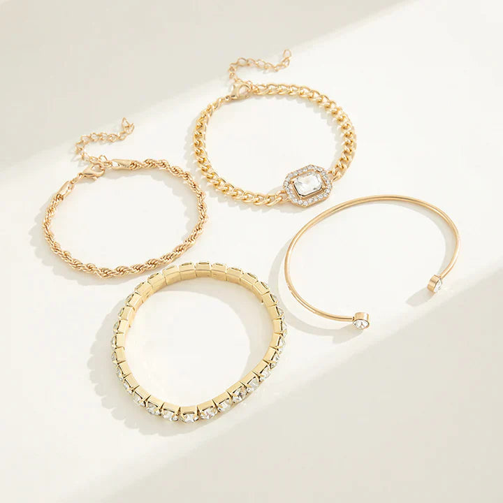 Bliss - Radiant 18K Gold Bracelet Set Omelia&Oliver Jewels