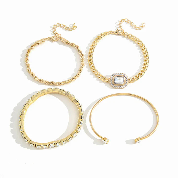 Bliss - Radiant 18K Gold Bracelet Set Omelia&Oliver Jewels