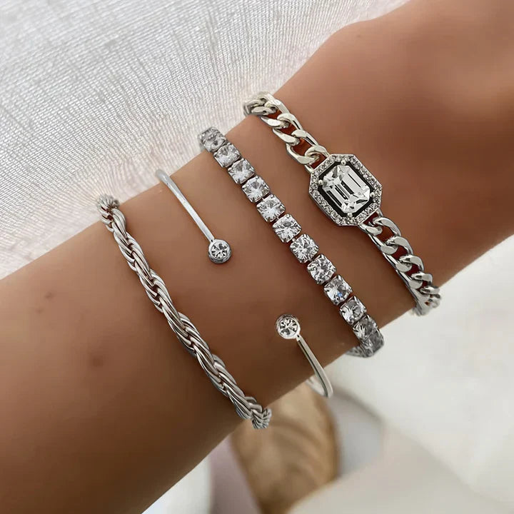 Bliss - Radiant 18K Gold Bracelet Set Omelia&Oliver Jewels