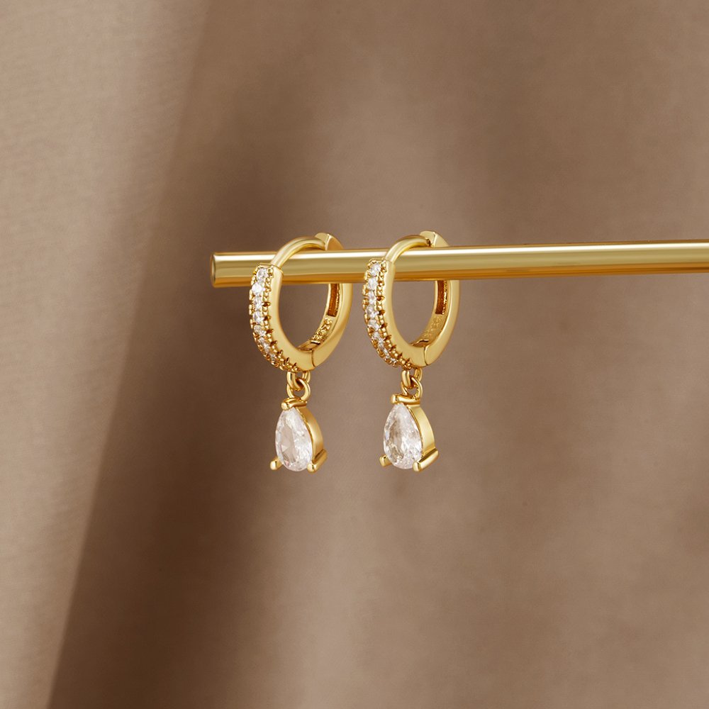 Premium Crystal Gold Earrings